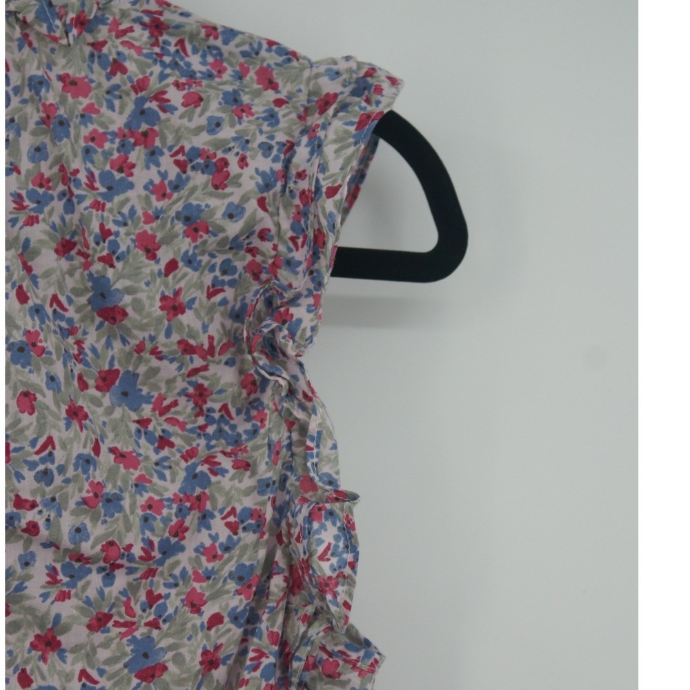 BB Dakota Steve Madden Ditsy Top Floral Flutter Sleeve Cotton Blouse BM14433W S - Picture 10 of 11